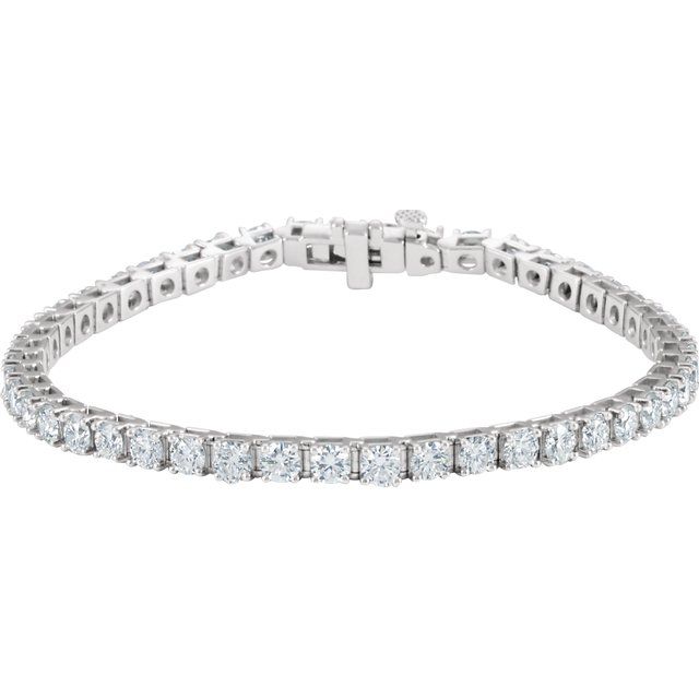 18K White Gold 7 CTW Natural Diamond Line 7 1/4" Bracelet