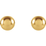 14K Yellow Gold Ball Stud Earrings