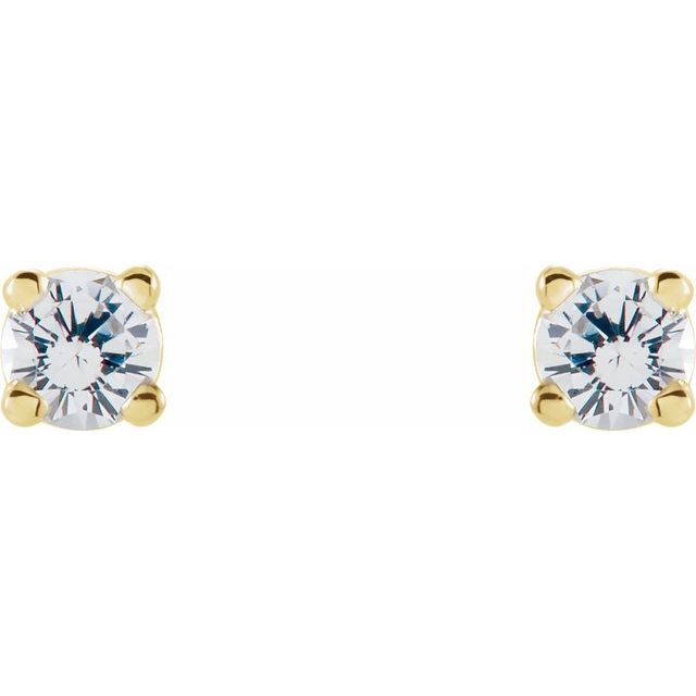 14K Gold 1 CTW Natural Diamond Solitaire Stud Earrings