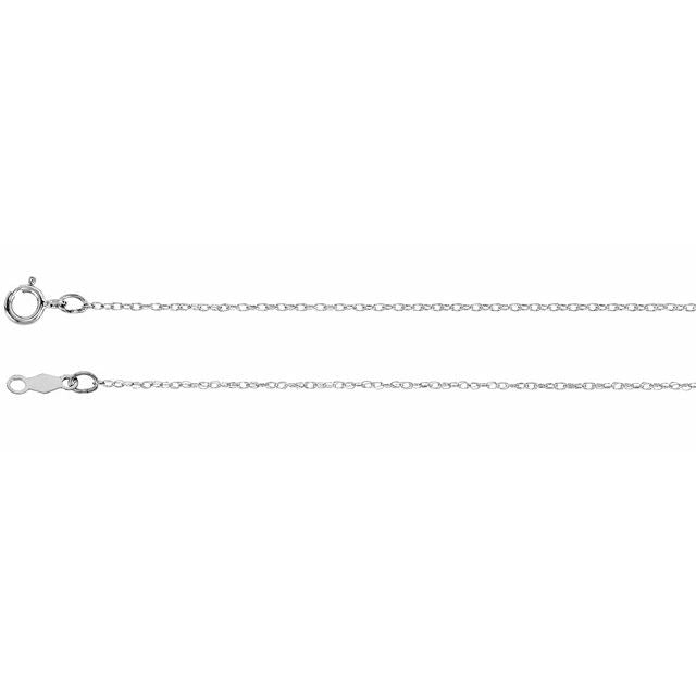 10K White Gold 0.75 mm Rope Chain