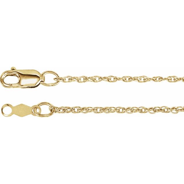 18K Yellow Gold 1.25 mm Rope Chain