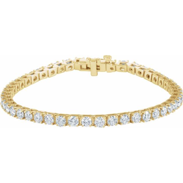 18K Yellow Gold 7 CTW Natural Diamond Line 7 1/4" Bracelet