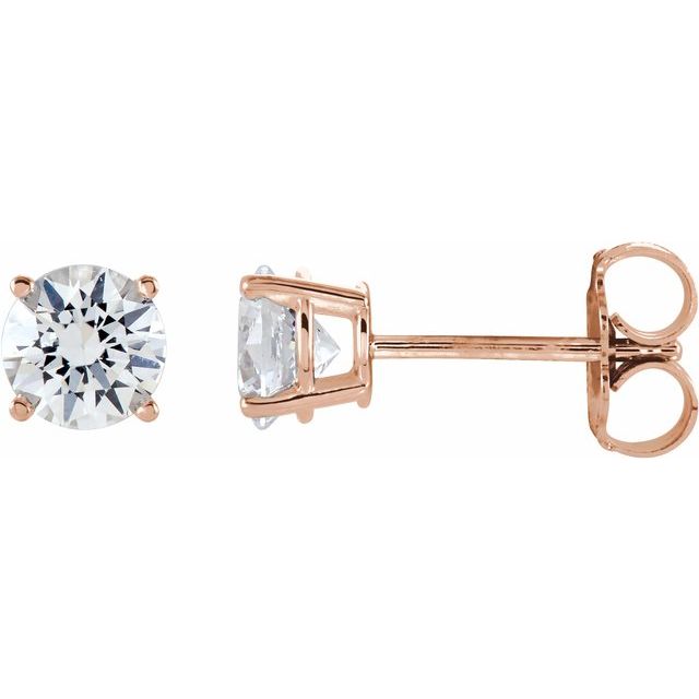 14K Gold 5 mm Natural White Sapphire Stud Earrings