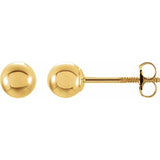 14K Yellow Gold Ball Stud Earrings