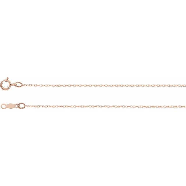 14K Rose Gold 0.75 mm Rope Chain
