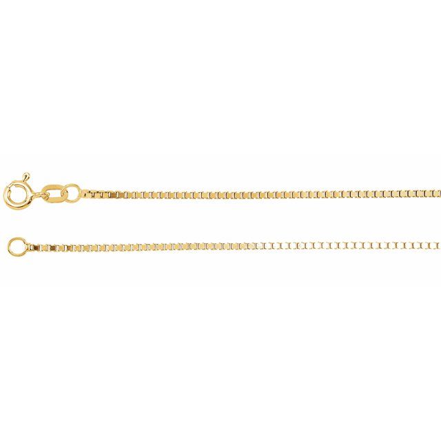 14K Yellow Gold 1.3 mm Diamond Cut Box Chain