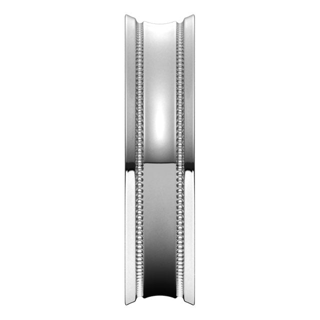 Sterling Silver Milgrain Concave with Edge Wedding Band, 5 mm Wide