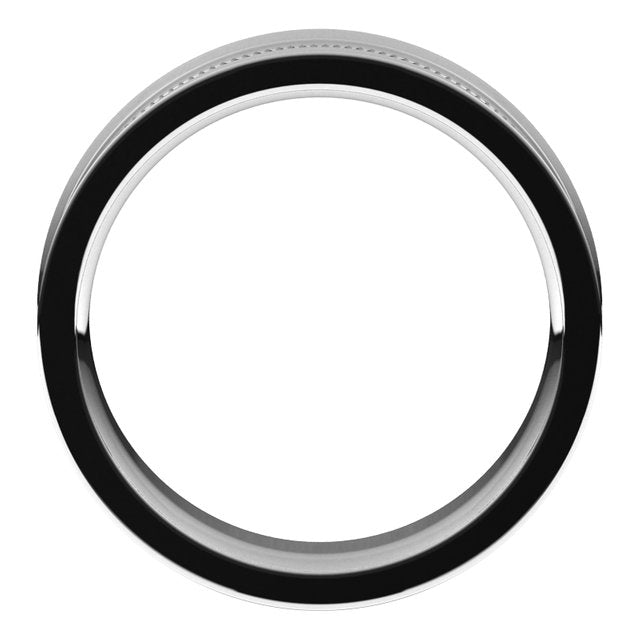 Sterling Silver Milgrain Concave with Edge Wedding Band, 6 mm Wide