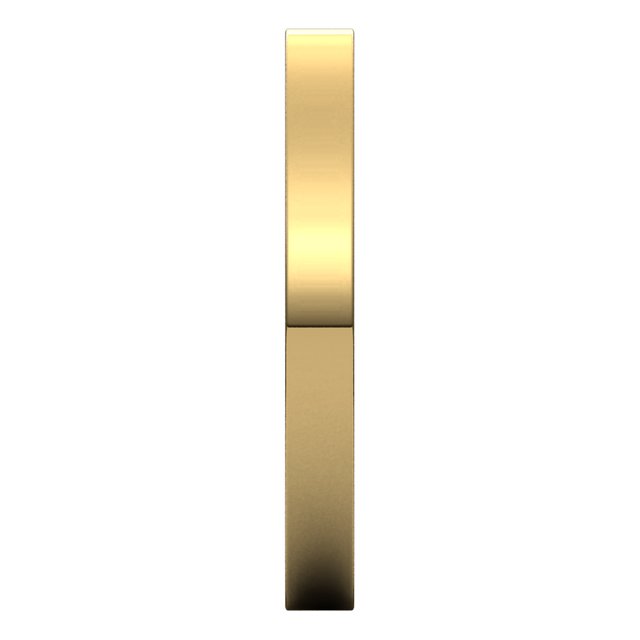 10K Yellow Gold Flat Comfort Fit Wedding Band, 2.5 mm Wide