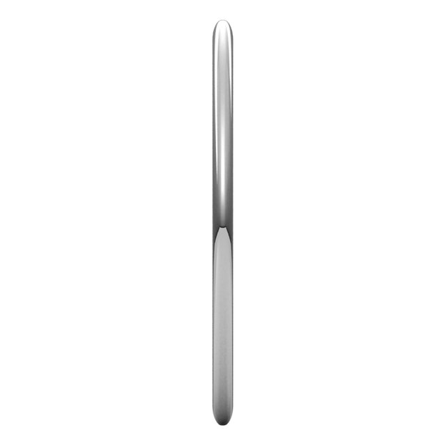 Sterling Silver Half Round Light Wedding Band, 1 mm Wide