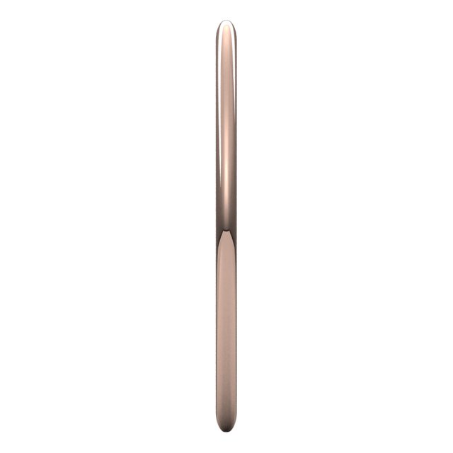 14K Rose Gold Half Round Light Wedding Band, 1 mm Wide