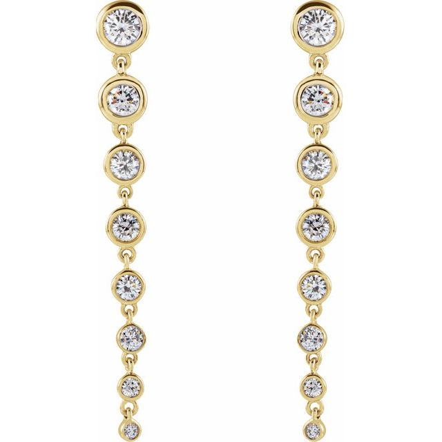 14K Yellow Gold 1 3/4 CTW Lab Grown Diamond Dangle Earrings