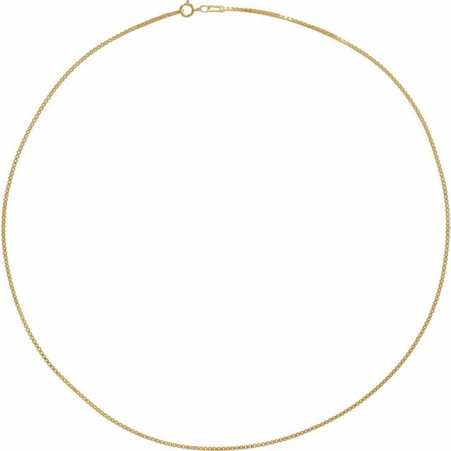 14K Yellow Gold 1.3 mm Diamond Cut Box Chain