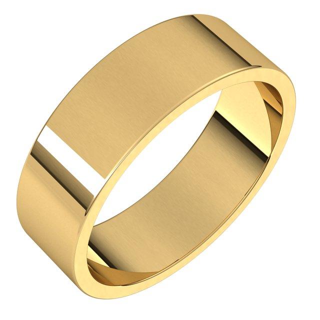 Flat Classic Fit Wedding Bands, Yellow Gold