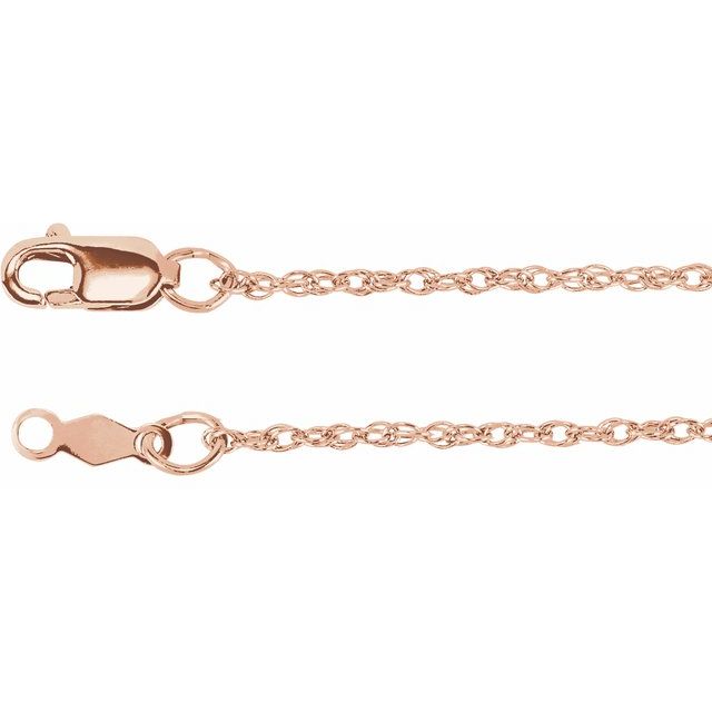 18K Rose Gold 1.25 mm Rope Chain