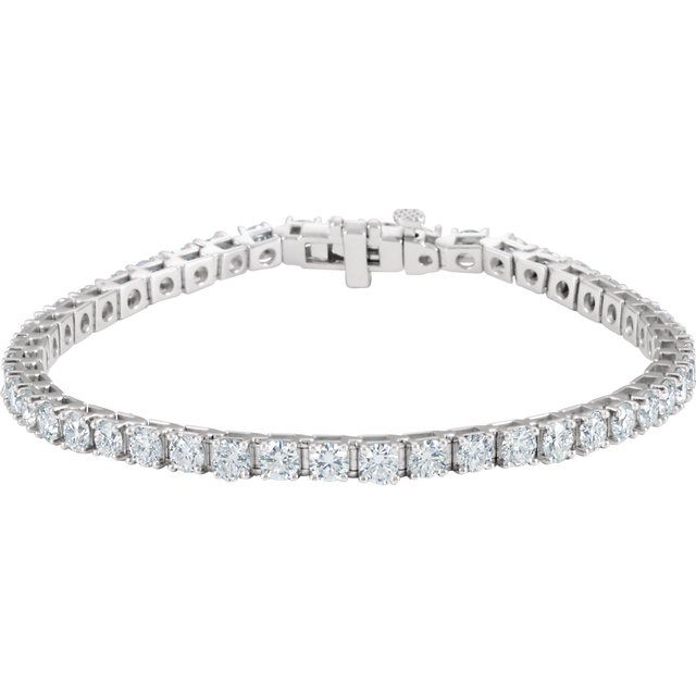 18K White Gold 7 CTW Natural Diamond Line 7 1/4" Bracelet