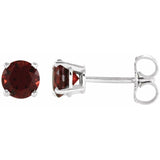 14K Gold 5 mm Natural Mozambique Garnet Stud Earrings