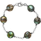 Sterling Silver Freshwater Cultured Black Coin Pearl 7.5" Station Bracelet