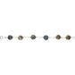 Sterling Silver Freshwater Cultured Black Coin Pearl 7.5" Station Bracelet