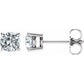 14K Gold 5 mm Natural White Sapphire Stud Earrings