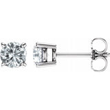 14K Gold 5 mm Natural White Sapphire Stud Earrings
