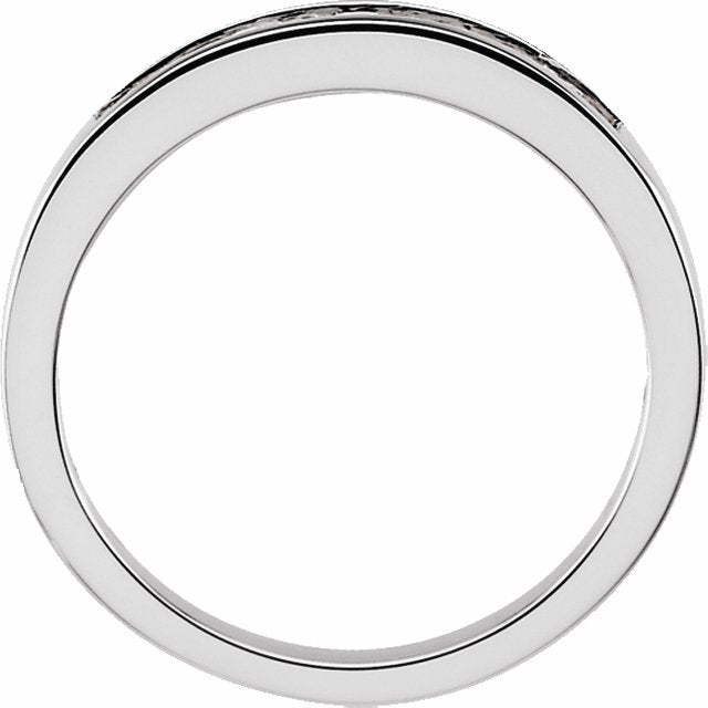 14K White Gold 1/4 CTW Square Diamond Anniversary Band