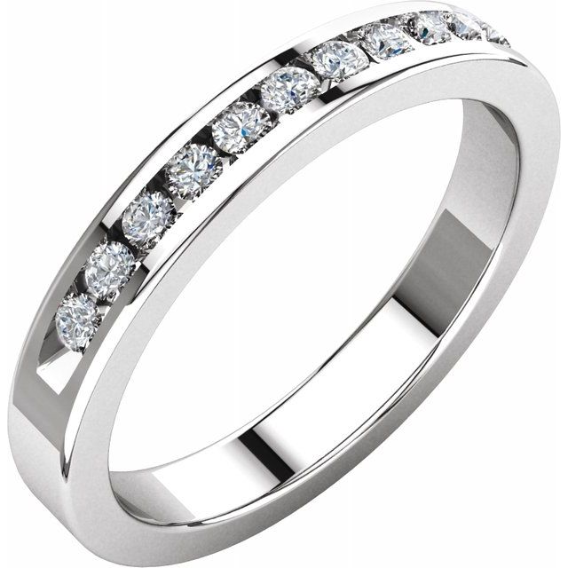 14K White Gold 1/4 CTW Round Diamond Anniversary Band