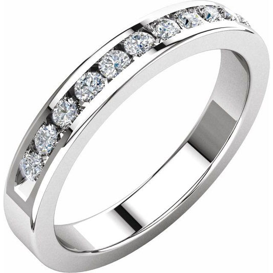 14K White Gold 1/3 CTW Round Diamond Anniversary Band