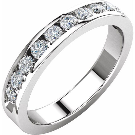 Platinum 1/2 CTW Round Diamond Anniversary Band