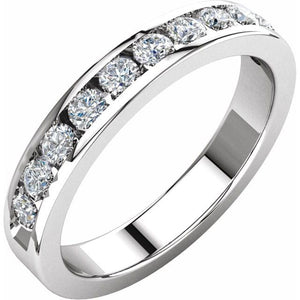 14K White Gold 1/2 CTW Round Diamond Anniversary Band