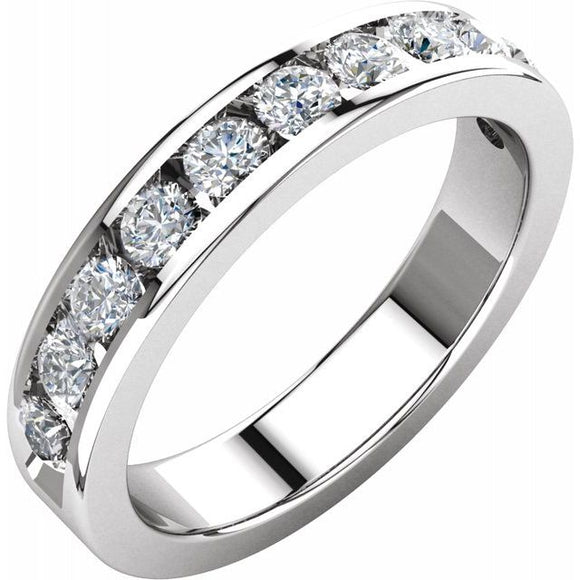 Platinum 3/4 CTW Round Diamond Anniversary Band