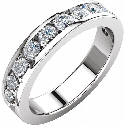 Platinum 1 CTW Round Diamond Anniversary Band