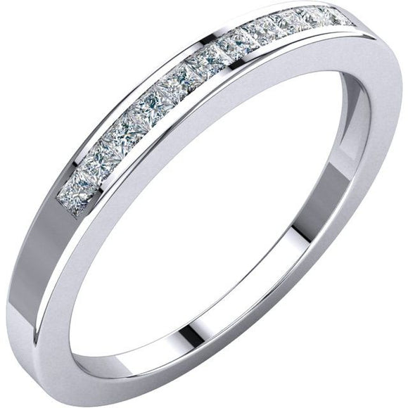 Platinum 1/4 CTW Square Diamond Anniversary Band