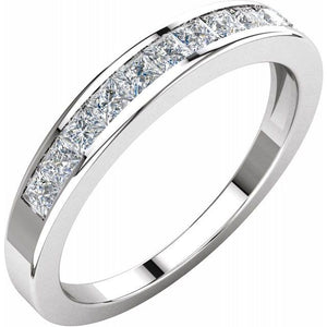 Platinum 1/2 CTW Square Diamond Anniversary Band