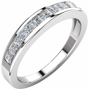 Platinum 3/4 CTW Square Diamond Anniversary Band