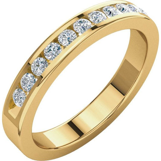 14K Yellow Gold 1/3 CTW Round Diamond Anniversary Band