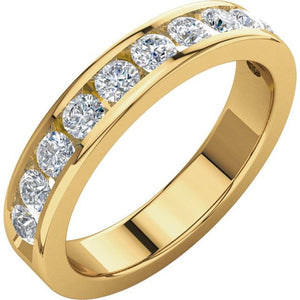 14K Yellow Gold 3/4 CTW Round Diamond Anniversary Band