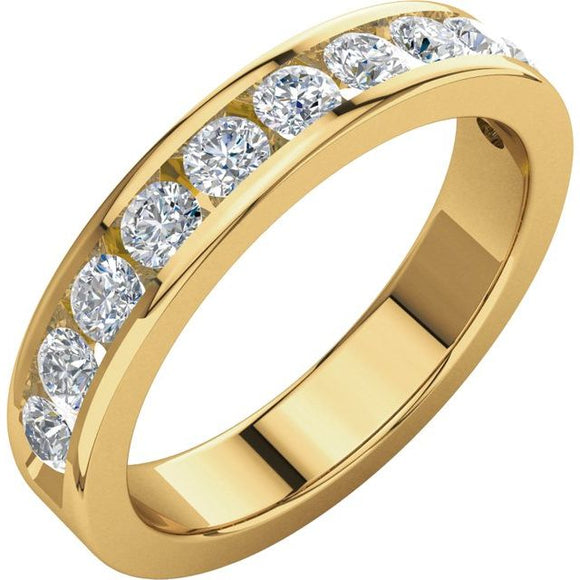 14K Yellow Gold 3/4 CTW Round Diamond Anniversary Band