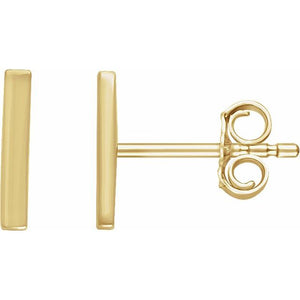 14K Yellow Gold Vertical Bar Drop Earrings