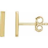 14K Yellow Gold Vertical Bar Drop Earrings
