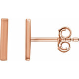 14K Rose Gold Vertical Bar Drop Earrings