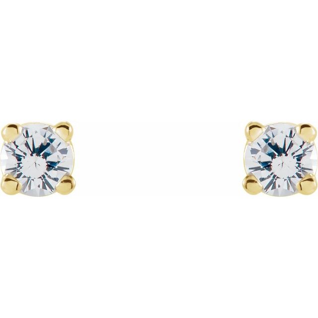 14K Gold 1 CTW Natural Diamond Solitaire Stud Earrings