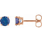 14K Gold 5 mm Natural Tanzanite Stud Earrings