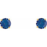 14K Gold 5 mm Natural Tanzanite Stud Earrings