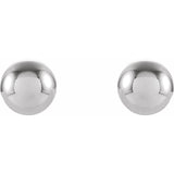 14K White Gold Ball Stud Earrings