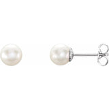Sterling Silver Freshwater Cultured Pearl Stud Earrings