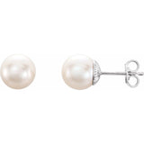 Sterling Silver Freshwater Cultured Pearl Stud Earrings