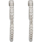 23 mm 3/4 CTW Natural Diamond Inside-Outside Hinged Hoop Earrings