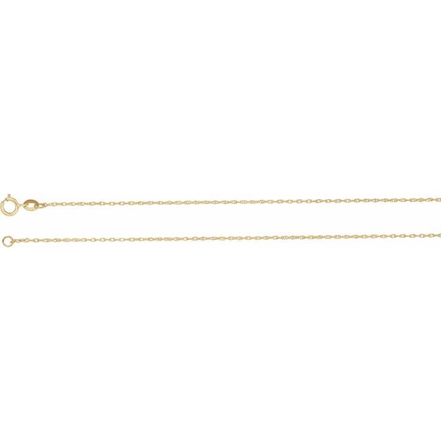 14K Yellow Gold Filled 1 mm Solid Rope Chain