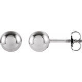 14K White Gold Ball Stud Earrings